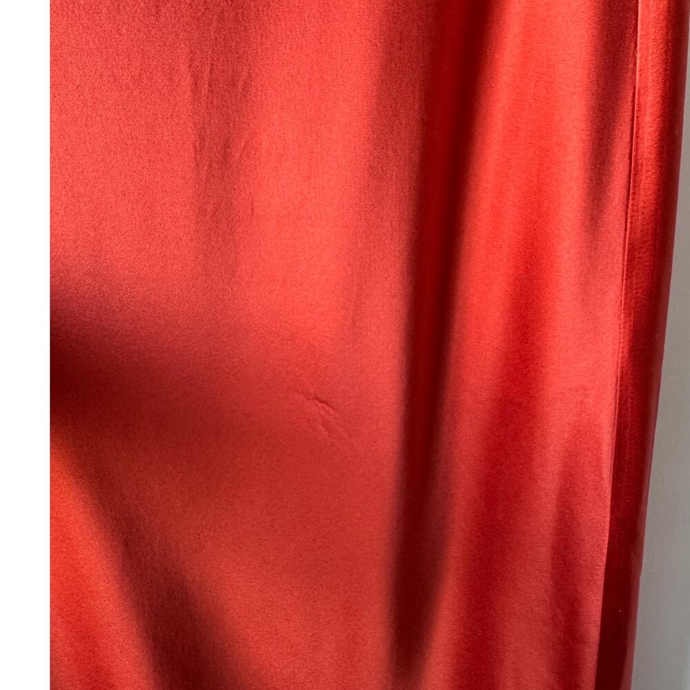 Reformation Silk Strapless Midi Dress Rust Size M Scarf Included - Picture 6 of 6